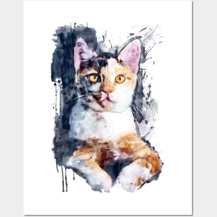 Tabby Cat Portrait Posters and Art